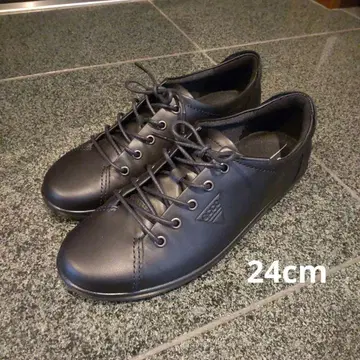 ECCO SOFT 2.0 블랙 레이스업 슈즈