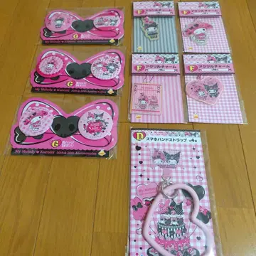 My Melody 아크릴 참, 캔 배치 세트