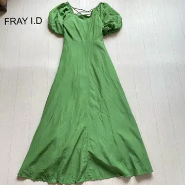 FRAY I.D 퍼프 슬리브 원피스 그린 1