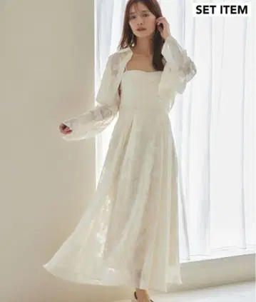 플라워 자카드 시어 셔츠 SET 원피스