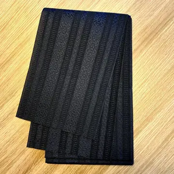 샤 헌상 패턴 홑 반폭 오비 블랙