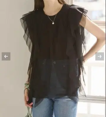 NOBLE 튤 슬리브리스 상의 24SS