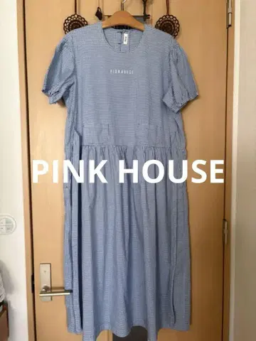 PINK HOUSE 깅엄 체크 블루 스테디셀러 원피스 빅 사이즈