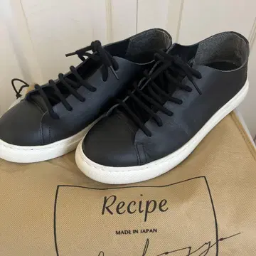 recipe (레시피) 가죽 스니커즈 블랙