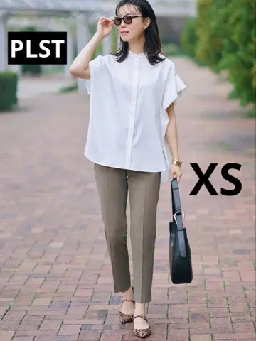 PLUS STYLE 스틱 팬츠 (린넨 블렌드) 올리브 XS