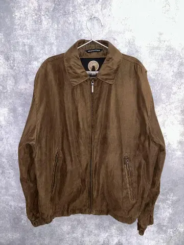구제 의류 WEATHERPROOF 브라운 가죽 블루종 점퍼