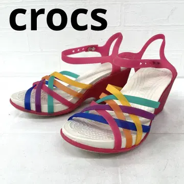 147 1 Crocs 러버 샌들 스트랩 힐 핑크