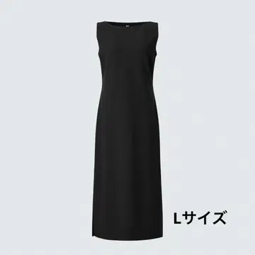 유니클로 * 크레이프 저지 원피스 슬리브리스 블랙