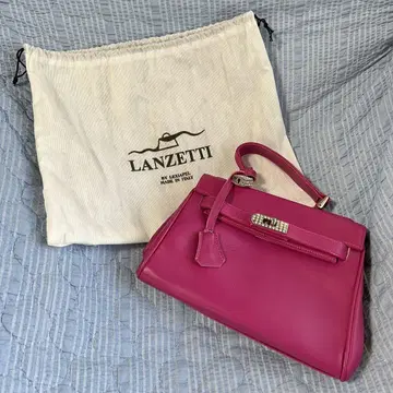 새상품급 lanzetti 란제띠 핑크 핸드백 여성용 숄더