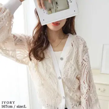 Re Dial 리다이얼 레이스 시어 가디건