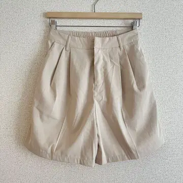 하프 팬츠 L 큐롯 숏팬츠 숏팬츠 턱 깔끔한 캐주얼