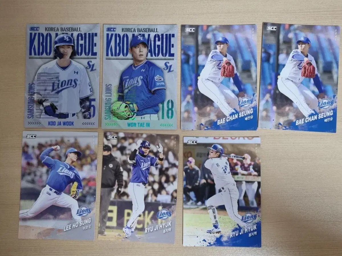 KBO 삼성 라이온즈 카드 일괄(원태인.구자욱.배찬승x2.이호성.류지혁)