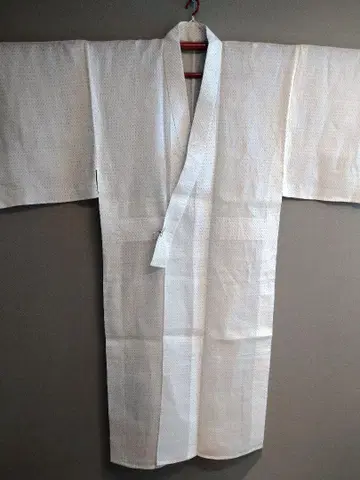 여름 기모노 남자용 린넨 상의? 화이트 베이스 가스리