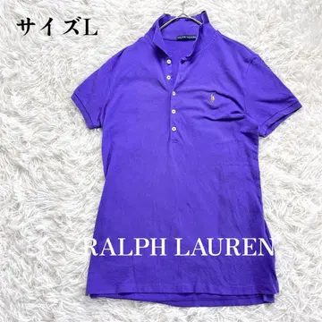 [새상품급] RALPH LAUREN 피케 셔츠 포니 자수 반팔 보라색