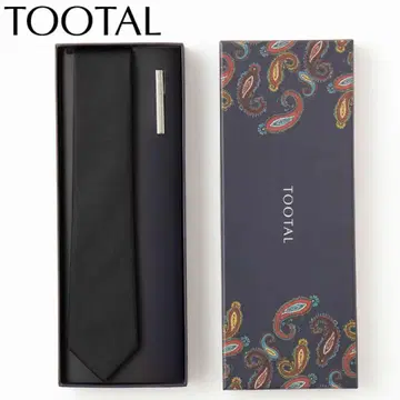 TOOTAL 넥타이 넥타이핀 실크 블랙 TOOTAL 미사용