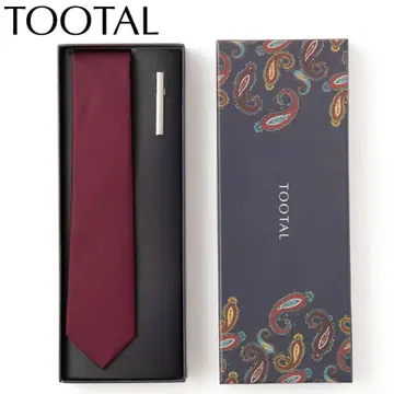 TOOTAL 넥타이 넥타이핀 실크 보르도 TOOTAL 미사용