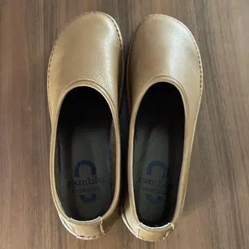 램블 댄스 천연 가죽 브라운 일본제 미사용 24.5