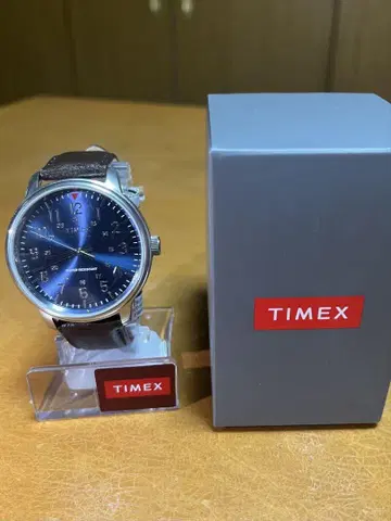 TIMEX 블루 다이얼 손목시계 쿼츠