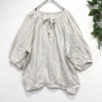 비밍 바이 빔즈 시어 블라우스 레이스 면100% 루즈핏 자카드