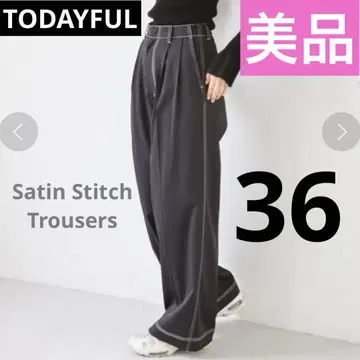 TODAYFUL 새틴 스티치 트라우저