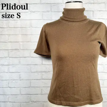 Plidoul 반팔 니트 S 브라운 오피스 레이어드 오피스 캐주얼