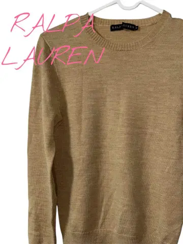 RALPH LAUREN 베이지 니트 스웨터 긴팔 구제 의류