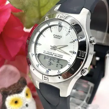 작동품 CASIO 카시오 에디피스 고무 벨트 남성용 손목시계
