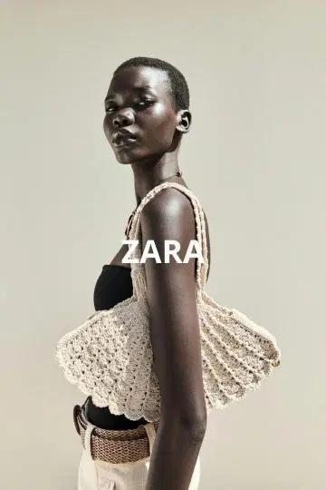 ZARA 크로셰 뜨개 쉘 백 미사용 새상품
