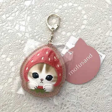새상품 모프 샌드 폭신폭신 와펜 키링 딸기냥 이치고 딸기