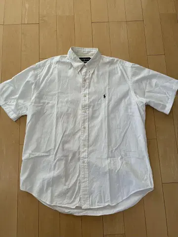 1990's Ralph Lauren 화이트 화이트 반팔 버튼 다운 셔츠