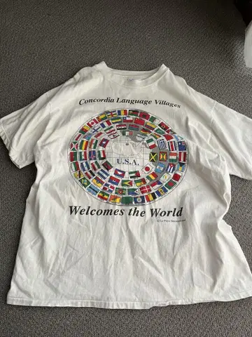90s 국기 티셔츠 와이드 빈티지 made in USA USA제