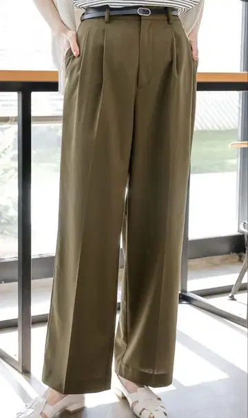 글로벌 워크 우츠쿠 실루엣 드라이 와이드 팬츠