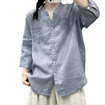 린넨 100% 린넨 셔츠 여성용