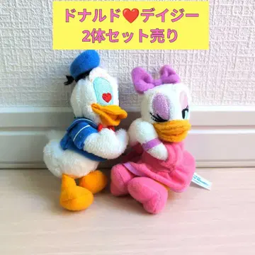 도널드 덕 데이지 덕 봉제 인형 키링 2개 세트