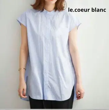 le.coeur blanc 르쿠르블랑 플리츠 칼라 프렌치 셔츠