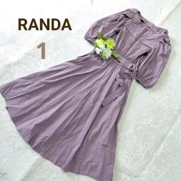 RANDA 퍼프 슬리브 플레어 스커트 원피스 라벤더 보트넥
