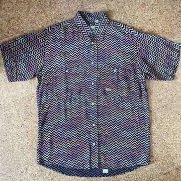 MISSONI UOMO 미쏘니 멀티 컬러 지그재그 반팔 셔츠 M~L