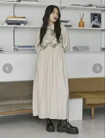 쥬에티 고블랑 차이나 원피스 베이지