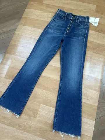 mother HUSTLER SNAP DOWN ANKLE FRAY 데님
