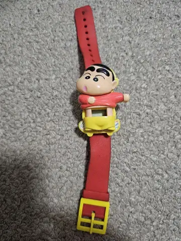 크레용 신짱 손목시계 실리콘 빨간색 레트로