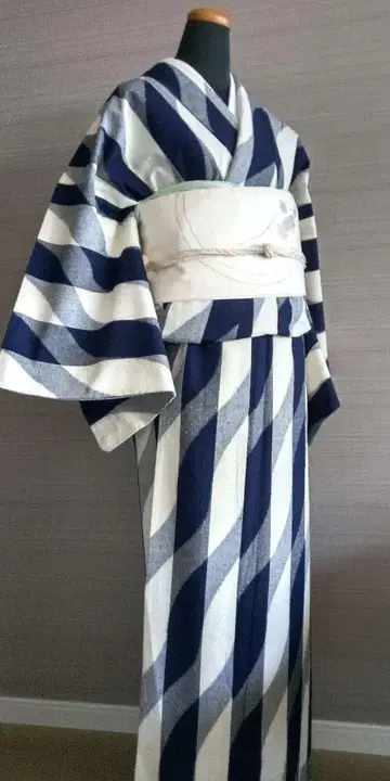 목화 카스리 홑옷 기하학 문양 루즈한 사이즈