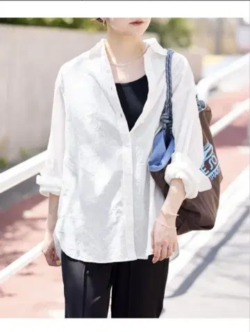 택 포함 새상품 SLOBE IENA 린넨 코튼 레귤러 셔츠 화이트