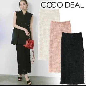 COCODEAL 코코딜 프릴 셔링 타이트 스커트
