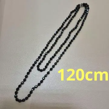롱 목걸이 비쥬 블랙 120cm