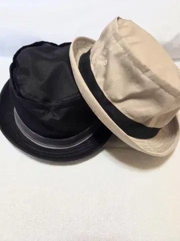 포크 파이 햇 블랙, 베이지 2개 세트