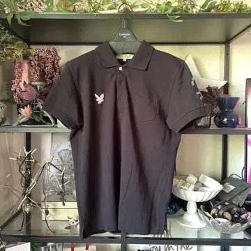 Lyle & Scott 블랙 피케 셔츠 M