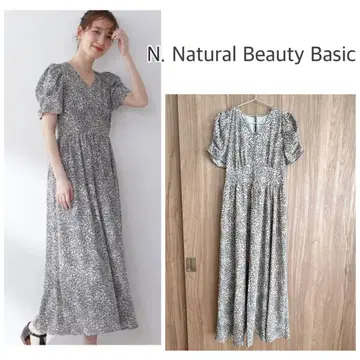N. Natural Beauty Basic 프린트 파워 숄더 원피스