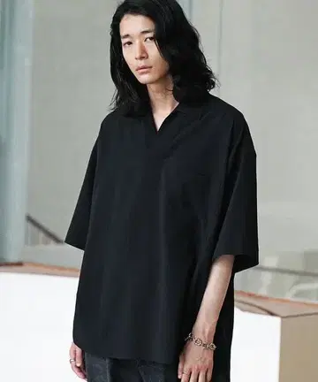 WYM LIDNM 스키퍼 셔츠 빅 M 블랙