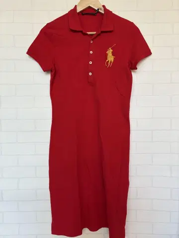 랄프 로렌 스포츠 Ralph Lauren 빅 포니 레드 폴로 셔츠 원피스