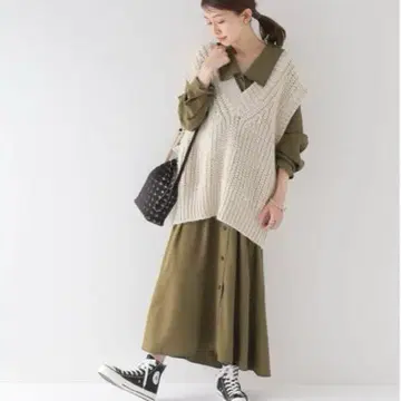 컨디션 최상 저널 스탠다드 리룸 [F] 셔츠 원피스 카키